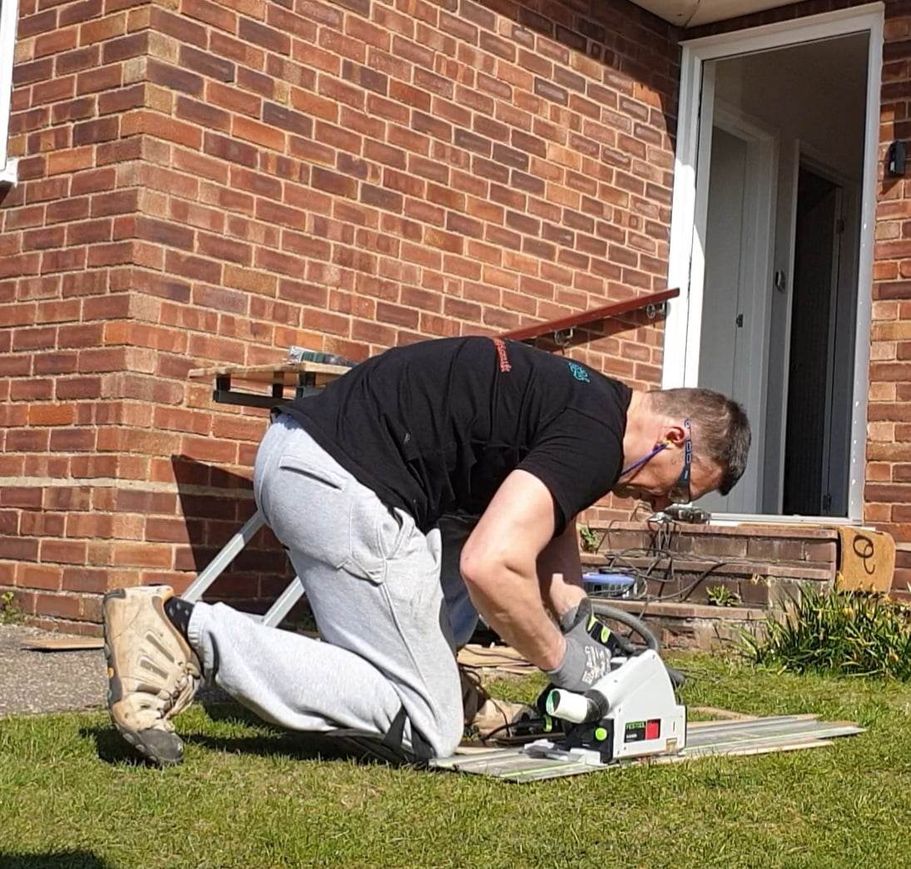 Man in building site